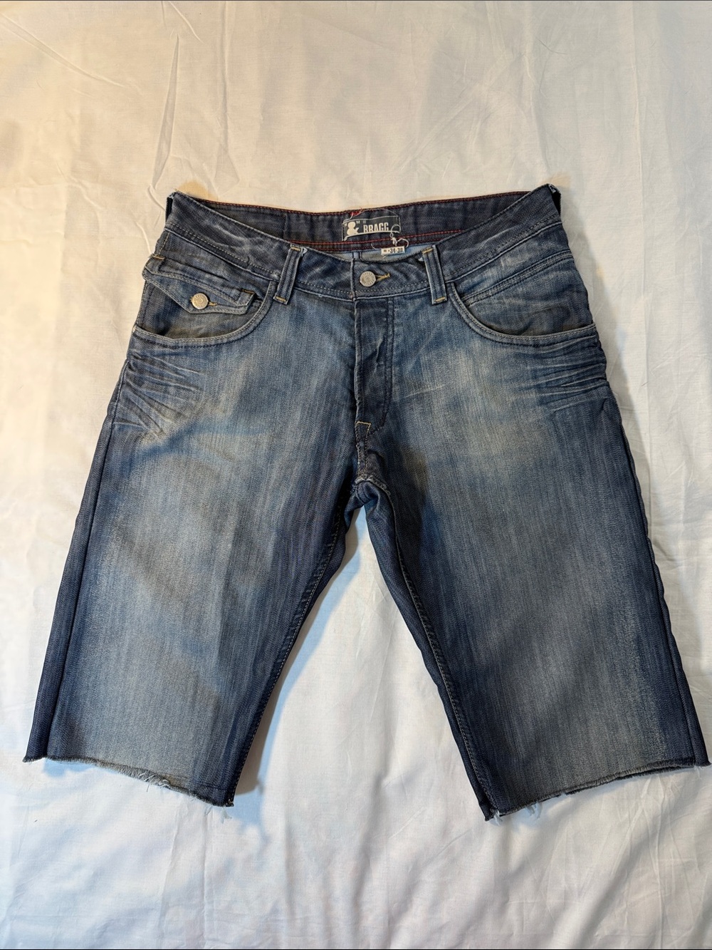 Vintage Wash Men’s Cutoff Denim Shorts - Blue